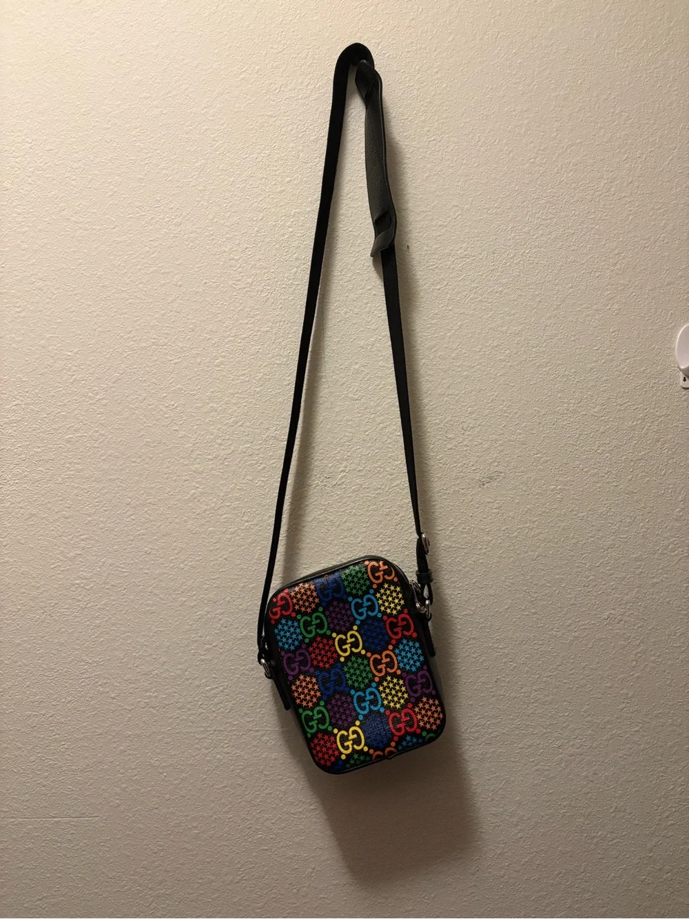 Gucci Black Multicolor GG Canvas Belt Bag